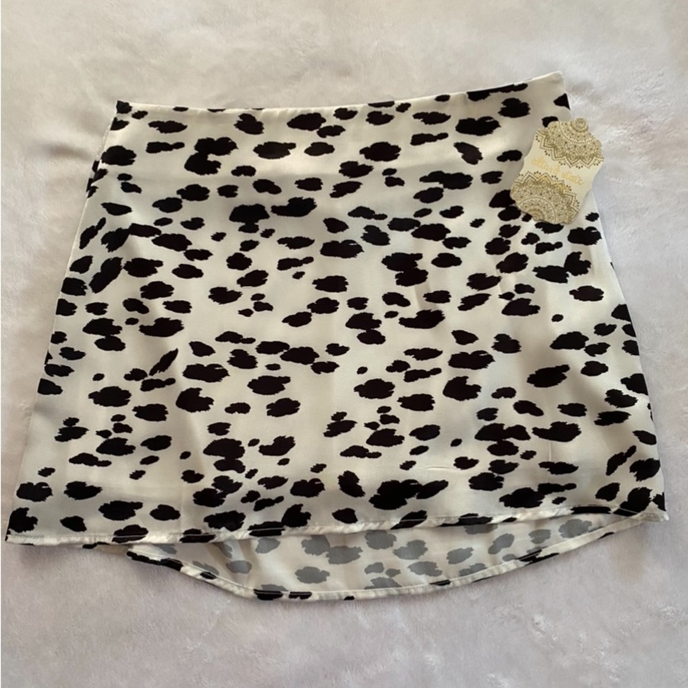 NWT Medium Alter’d state black cow print skirt